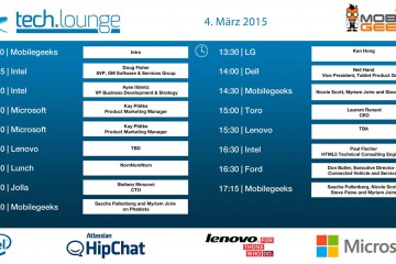 Zeitplan der Techlounge auf dem MWC 2015 - Tag 2
