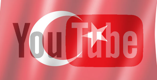 YouTube-Logo auf türkischer Flagge