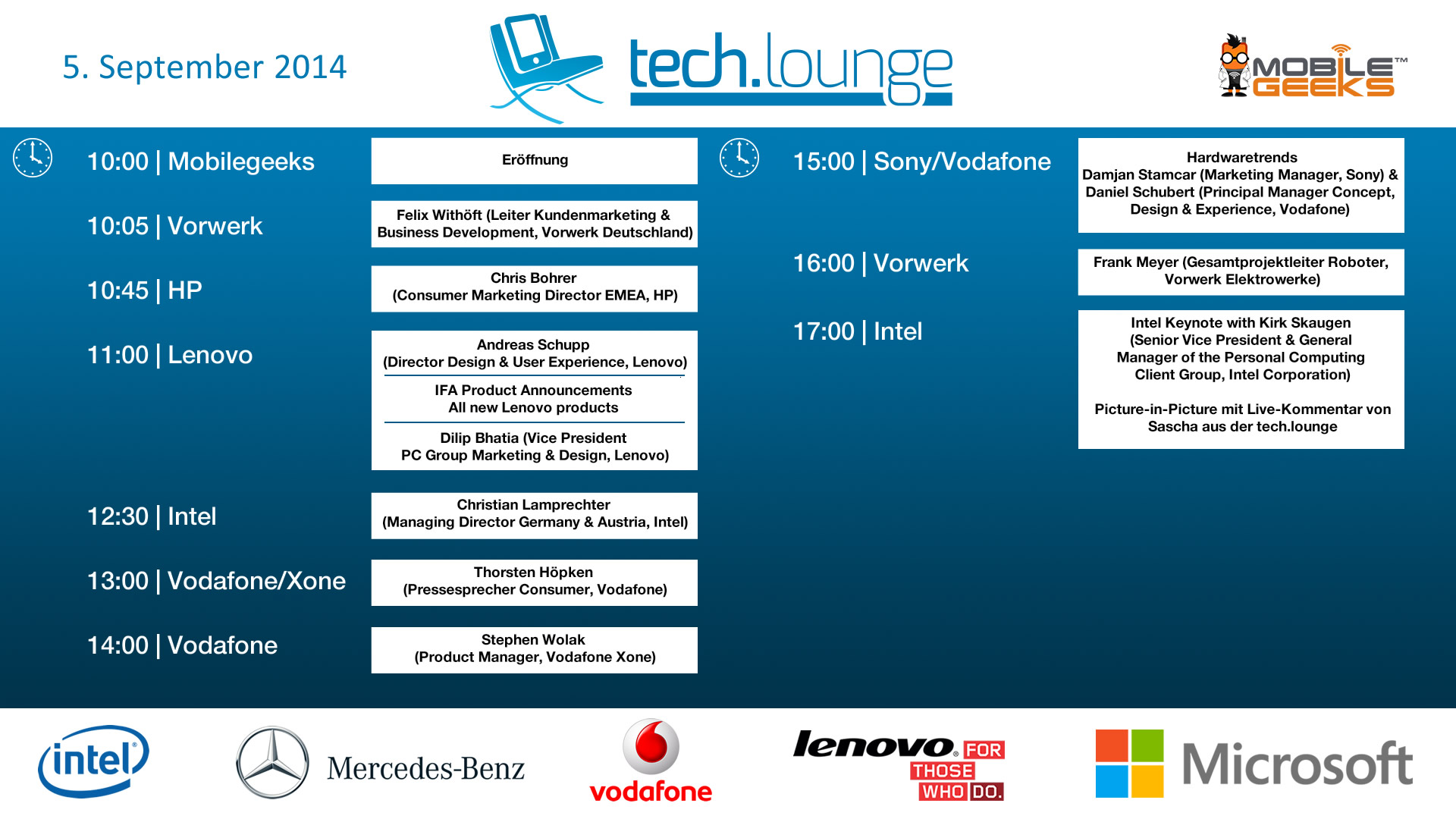IFA 2014 Timetable - Day 1 v5