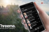Lumia-Smartphone mit geöffneter Threema-App
