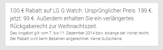 LG G Watch Google Play Rabatt