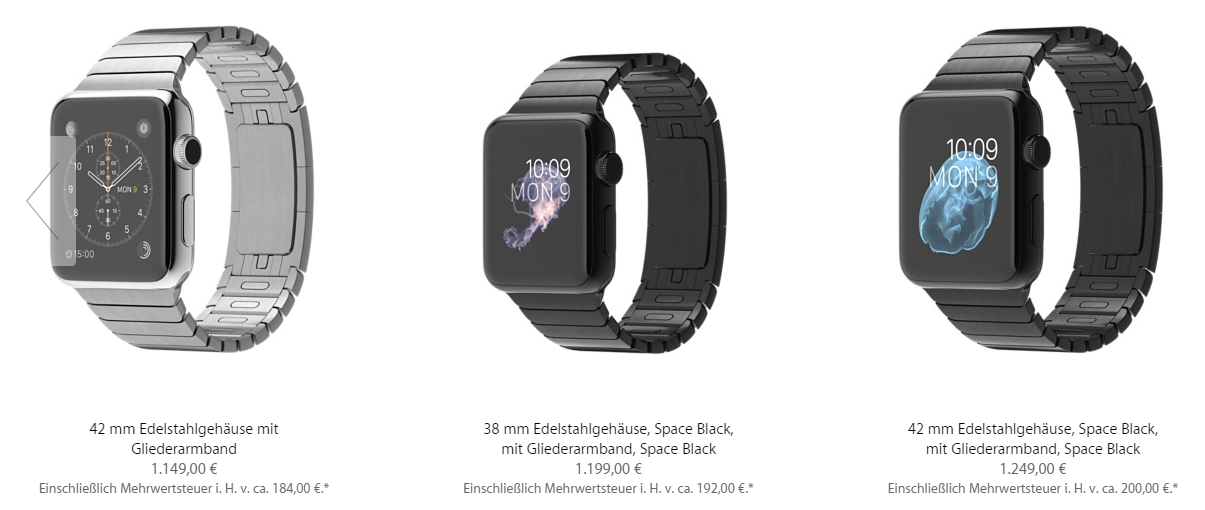 Apple Watch deutsche Preise 2