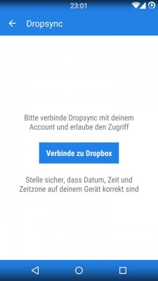 Dropsync Android Backup Schritt 1