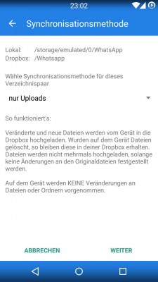 Dropsync Android Backup Schritt 4