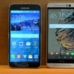 HTC One M9 und Samsung Galaxy S5 von vorn