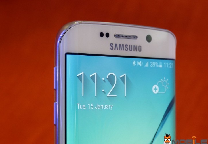 Samsung Galaxy S6 edge Schaltflächen oben gebogenes Display