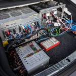 Der Kofferraum des Versuchsfahrzeugs - Audi A7 "Jack" beim Pilotierten Fahren