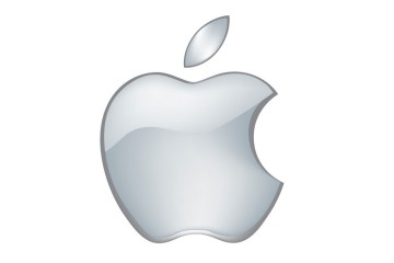 graues Apple-Logo auf weißem Grund