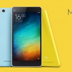 Xiaomi Mi 4i Pressebild - Smartphone Vor- und Rückseite auf gelbem Grund