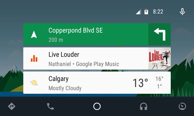 Android Auto - Google Now-Karten