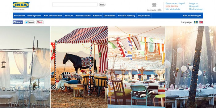 Screenshot der Konfiguration der Online-Hochzeit mit Ikea