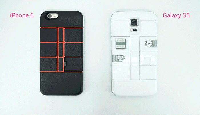 "Nexpaq"-Case: Tausch eines Moduls zwischen Apple "iPhone 6" und Samsung "Galaxy S6".