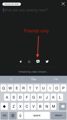 Screenshot des "Follower-only"-Modus bei der Periscope-App