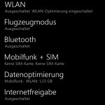 das neue Einstellungsmenü in Windows Phone 8.1 GDR2