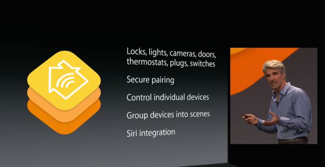 Ankündigung von Apple HomeKit auf einer Keynote