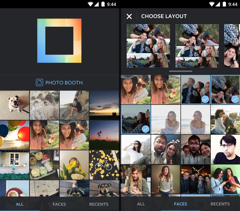 Screenshots der Layout App für Android