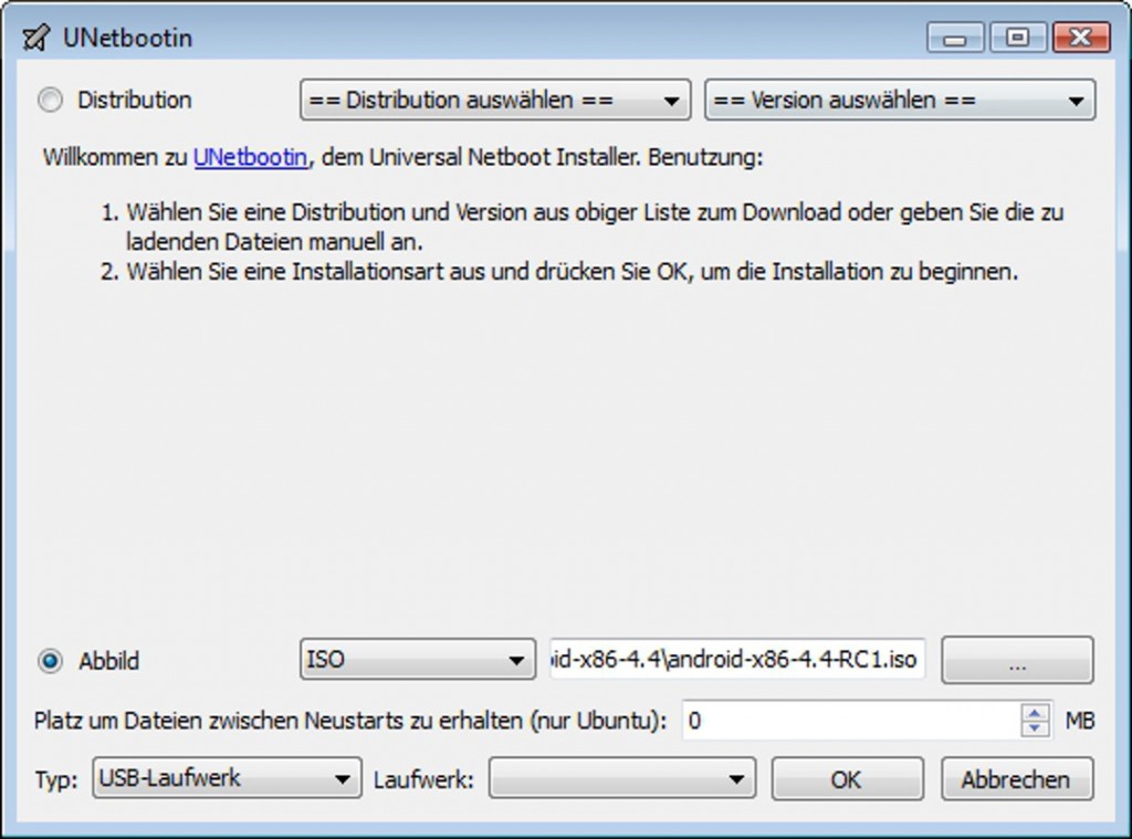 UNetBootin Android-x86