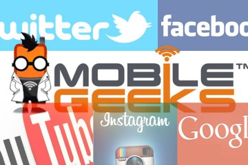 Social Media Bildgrößen - Mobilegeeks-Schriftzug und Social Media-Logos