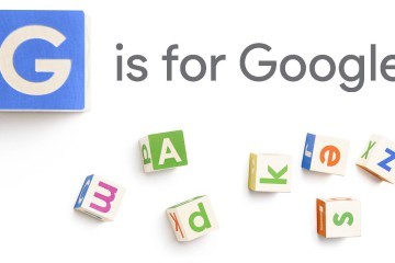 G is for Google-Logo mit Buchstaben-Würfeln