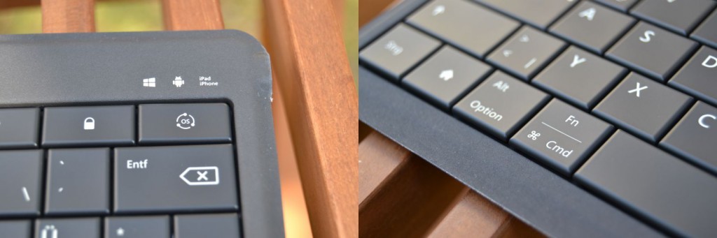Universal Foldable Keyboard - OS Switch und systemspezifische Tasten
