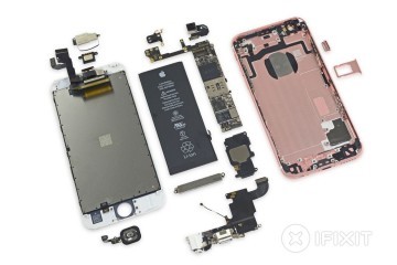 Apple iPhone 6S in seine Einzelteile zerlegt