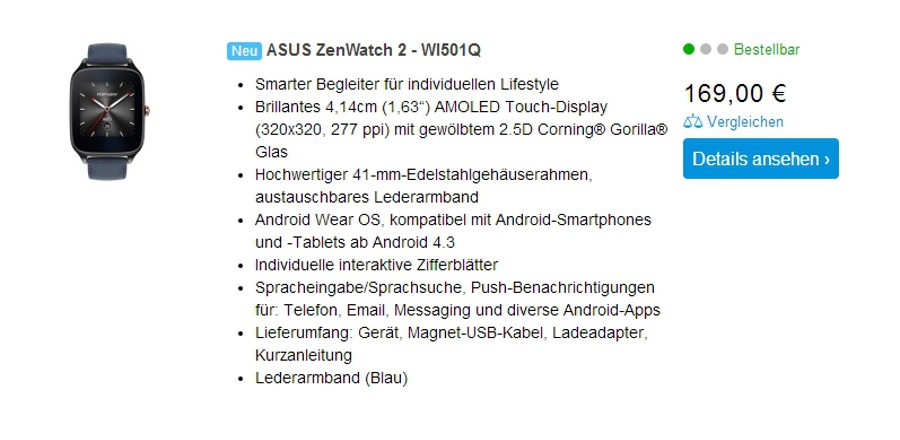 Asus Zenwatch 2 WI501Q