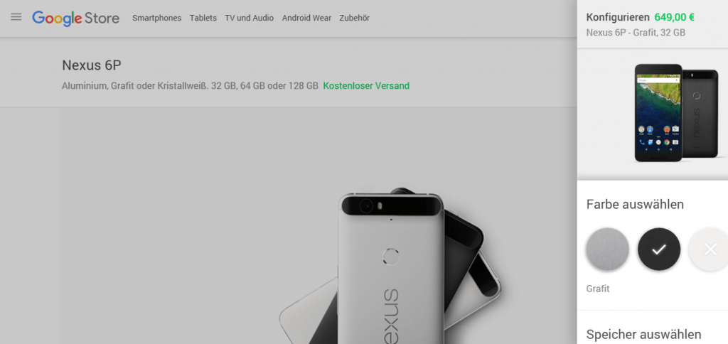 Huawei Nexus 6P Google Store