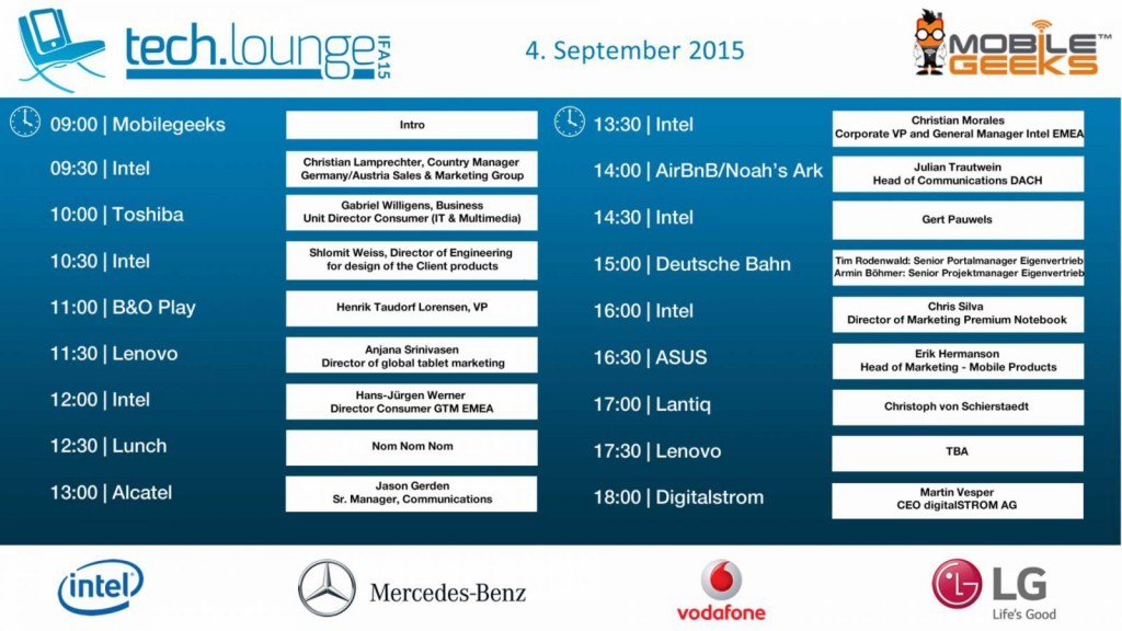 IFA 2015 Timetable - Tag 1d