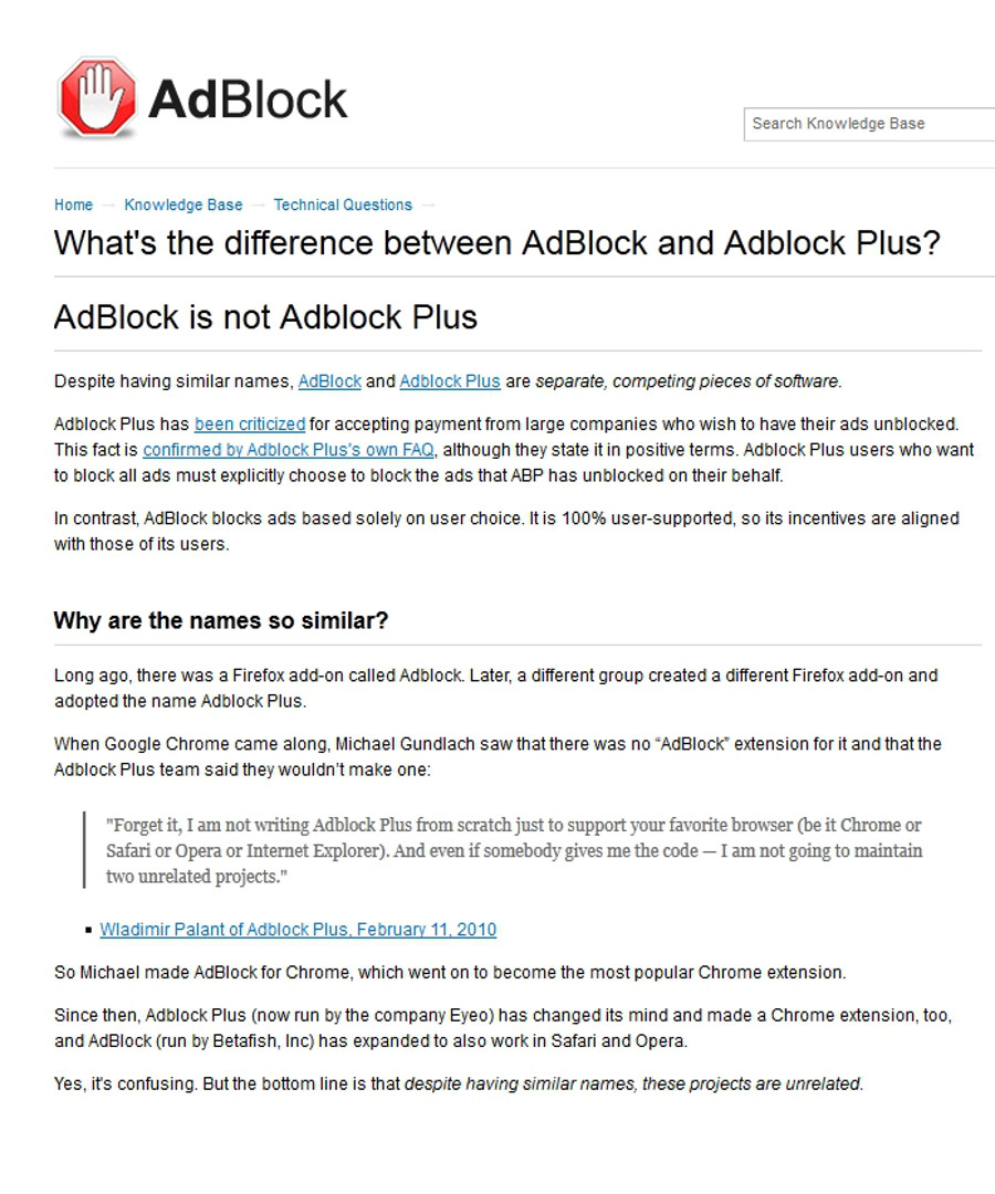 The Difference Between Adblock And Adblock Plus