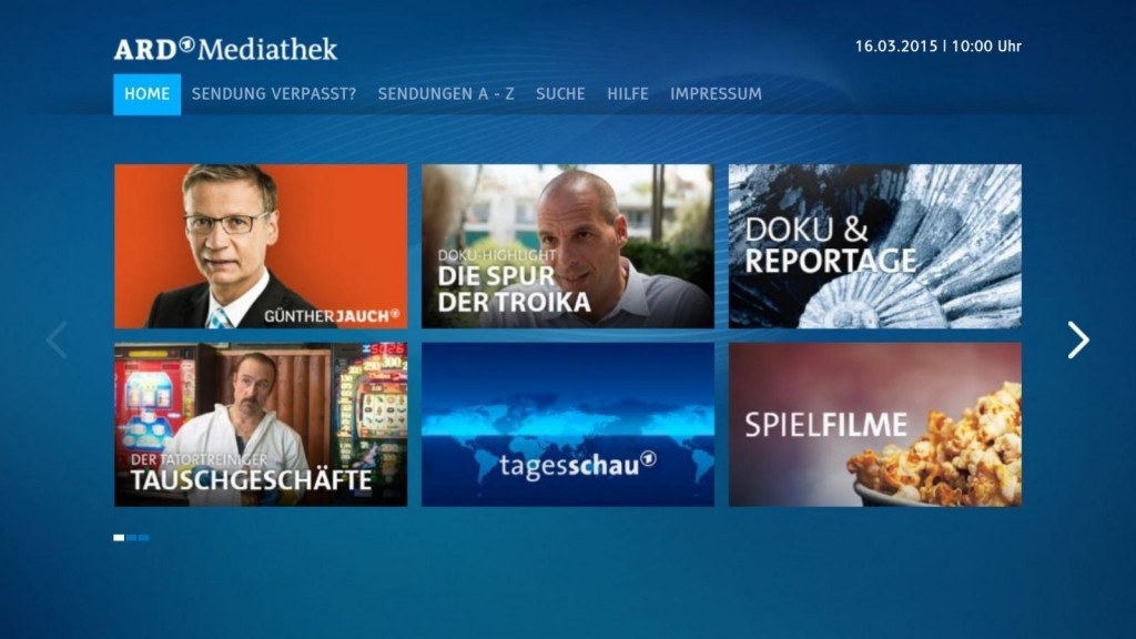 Screenshot: ARD Mediathek für Fire TV