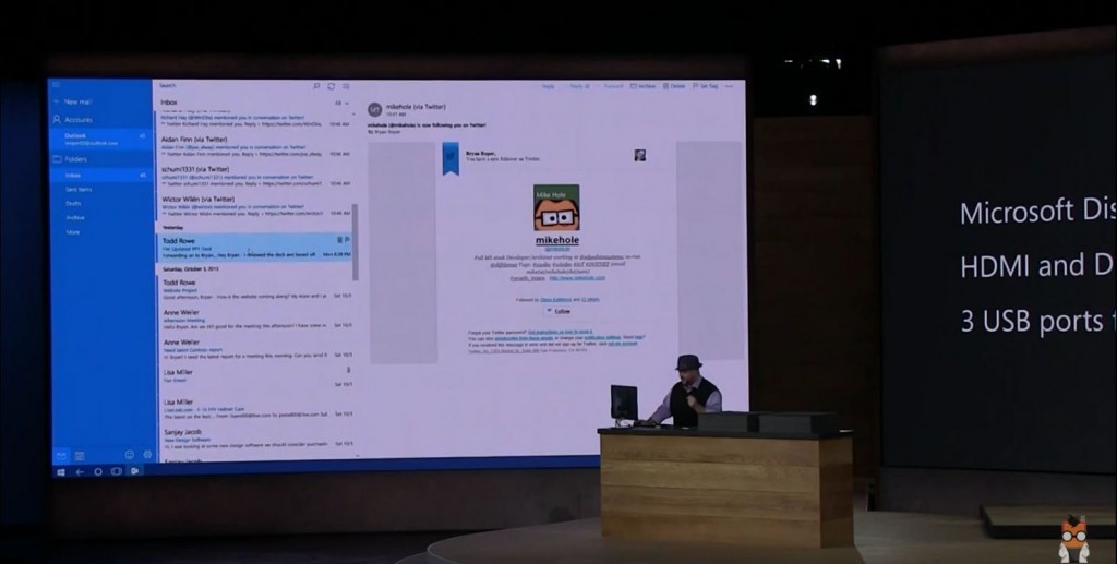 Microsoft Display Dock Präsentation - Mail - Screenshot 01