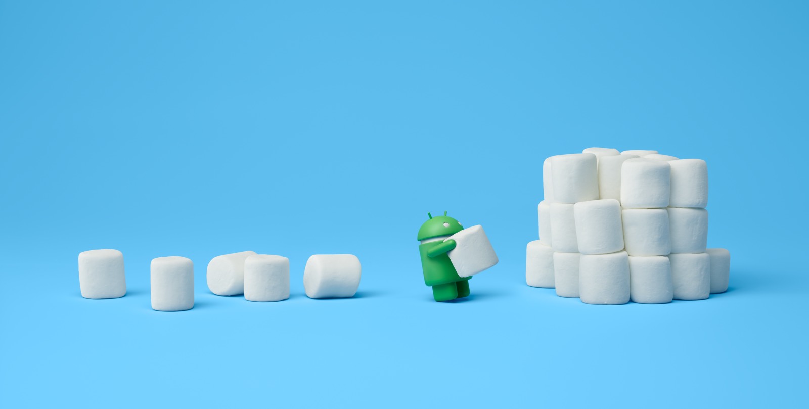 Android-Männchen stapelt Marshmallows