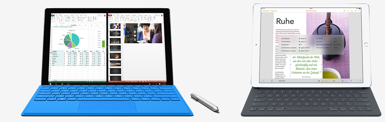 Surface Pro 4 vs iPad Pro - Tastaturen