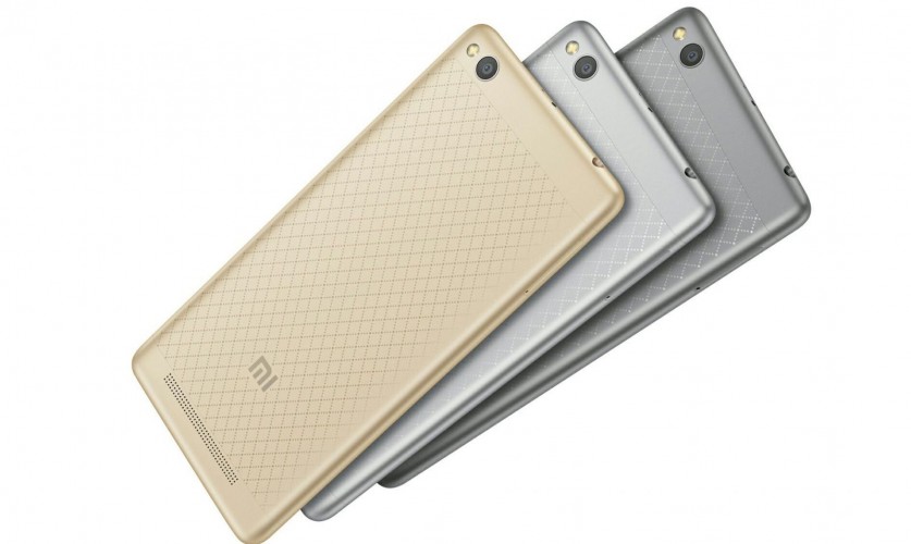 Xiaomi Redmi 3 von hinten in Gold, Silber und Grau