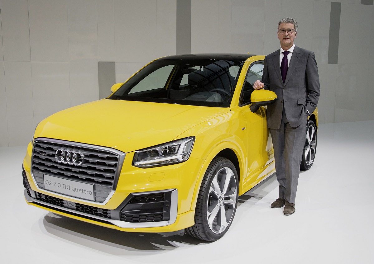 Prof. Rupert Stadler, Chairman of the Board of Management of AUDI AG, in front of the new Audi Q2.