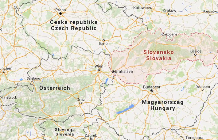 Landkarte Österreich Slowakei und Ungarn