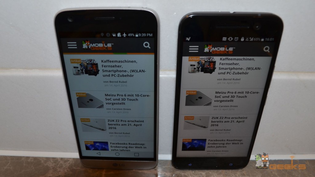 HTC 10 vs LG G5 - Display-Vergleich