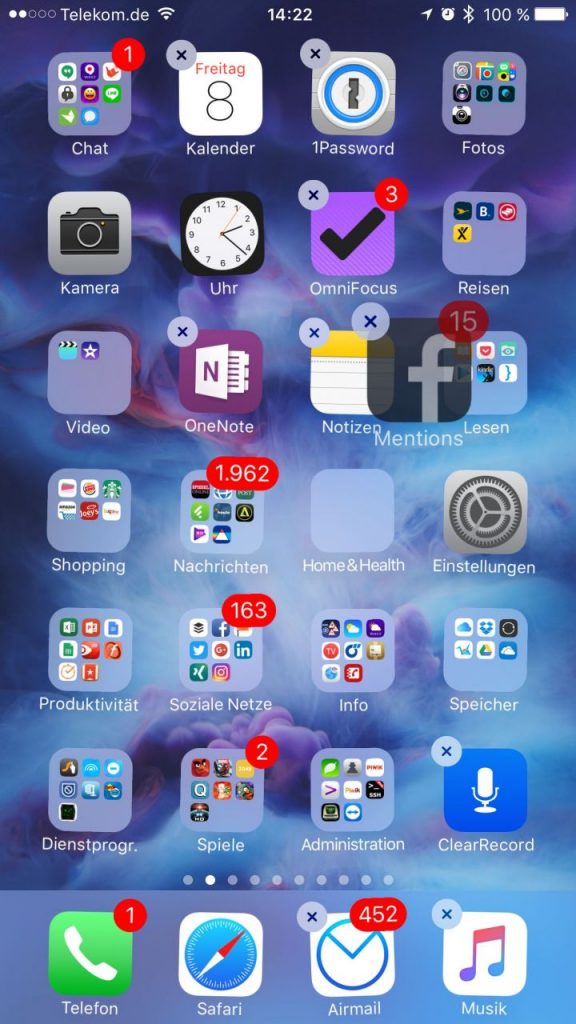 iOS 10 Homescreen App verschieben Bug