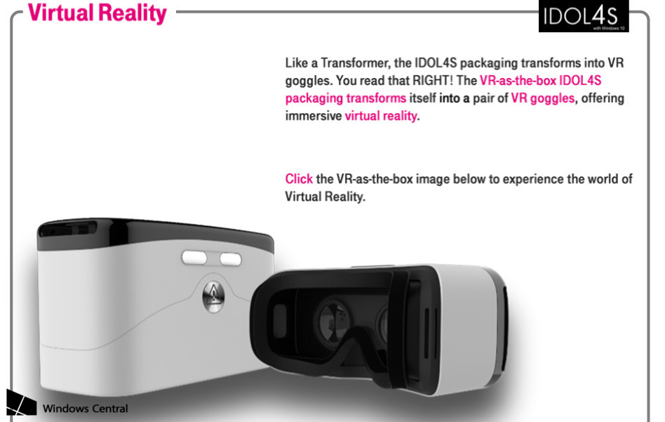 Alcatel IDOL 4S - VR Brille