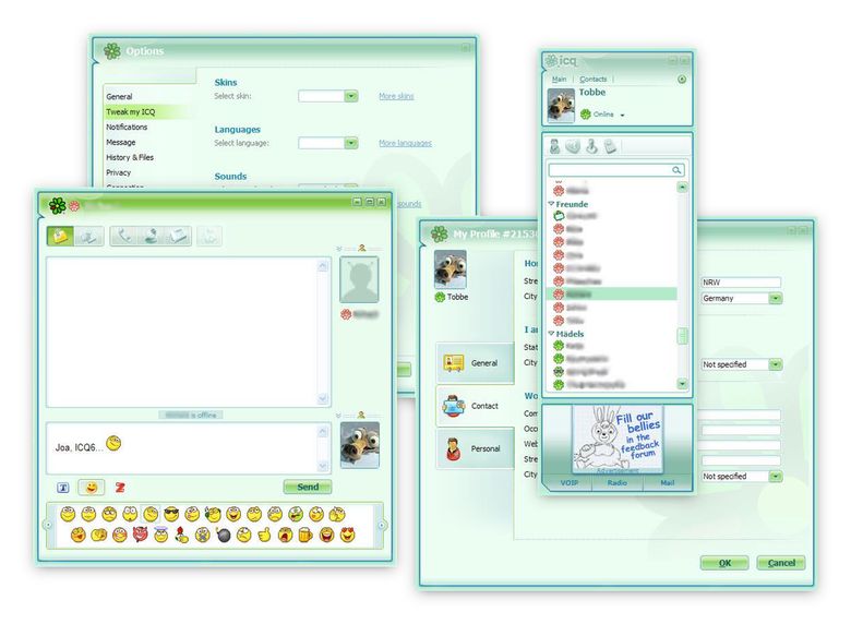So präsentierte sich ICQ im Jahr 2007