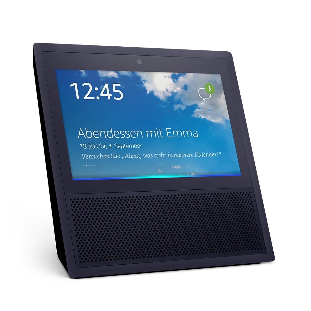 Amazon Echo Show zeigt Uhrzeit und Termin an