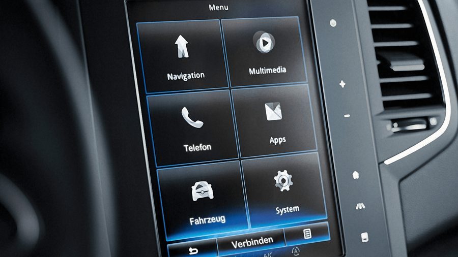 Das "R-Link 2" Multimedia- und Navigationssystem mit Touchscreen im Hochkant-Format (Quelle: Renault).