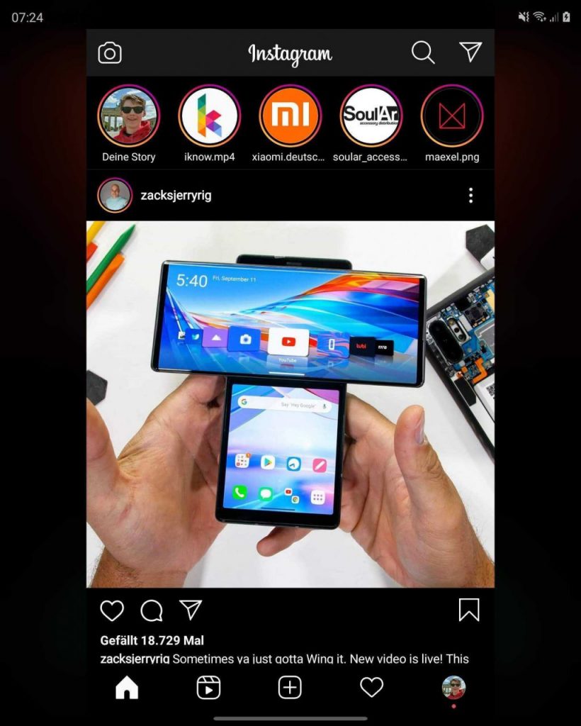 Samsung Galaxy Z Fold2 Instagram